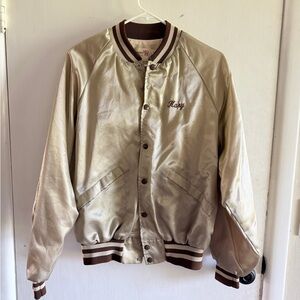 Vintage Satin Bomber Jacket Chevy Chevrolet Logo Classic Original sz Med